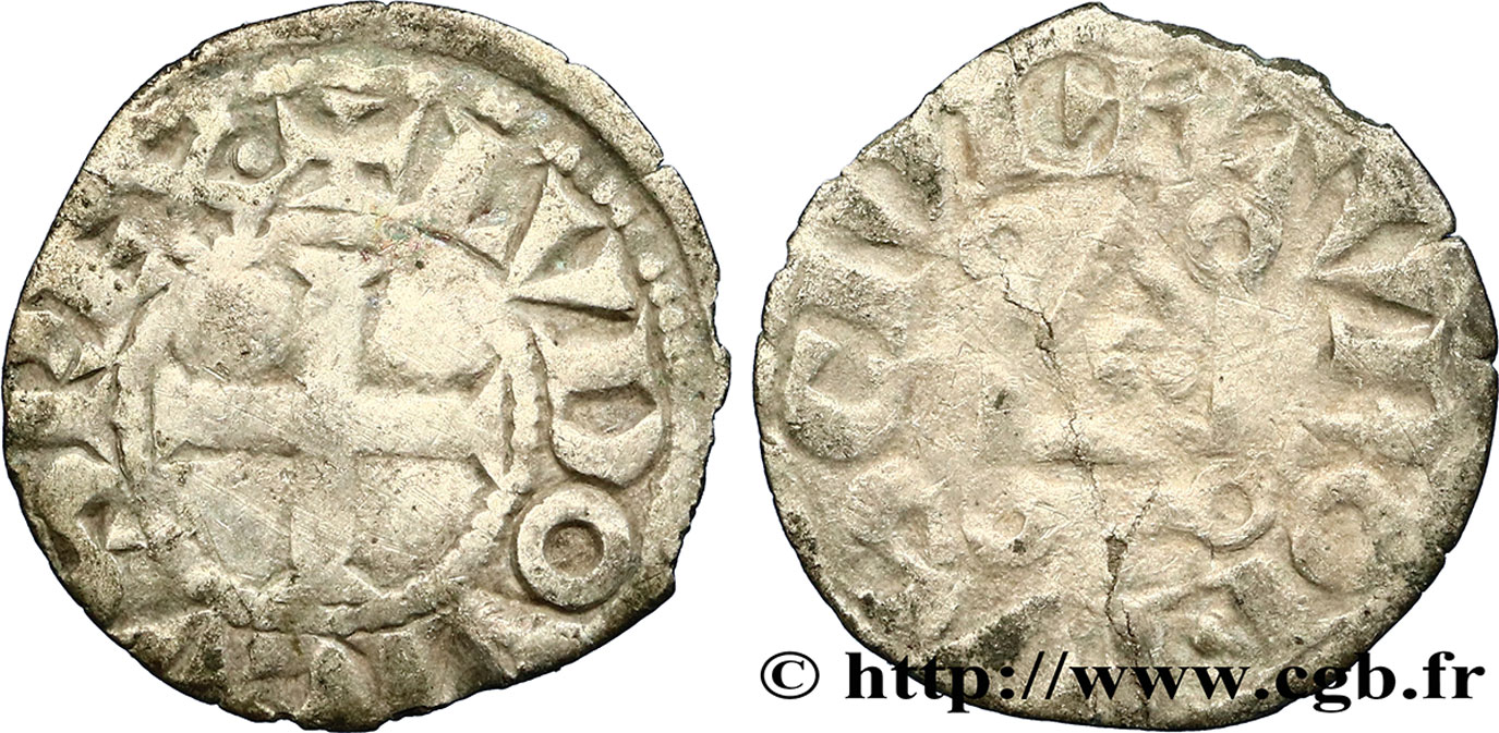 LOUIS VIII LE LION ET PREMIÈRE PARTIE DU RÈGNE DE LOUIS IX Denier tournois c.1223-1245  TB