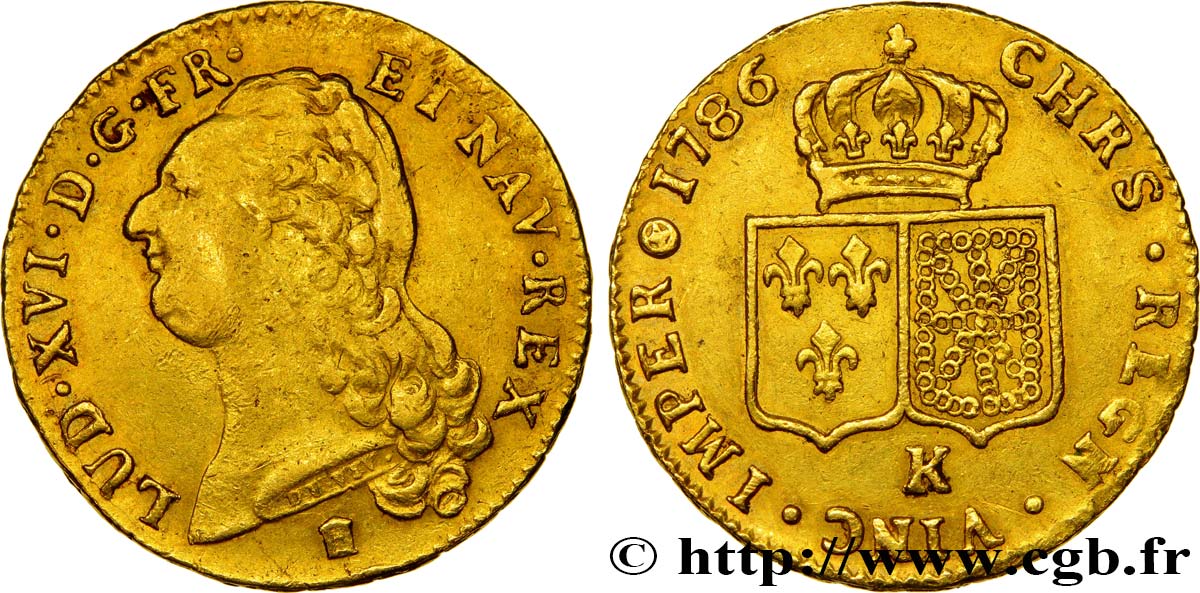 LOUIS XVI Double louis d’or aux écus accolés 1786 Bordeaux MBC