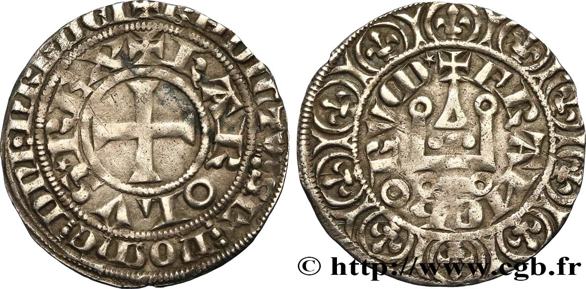 CHARLES IV LE BEL Maille blanche n.d. s.l. TTB