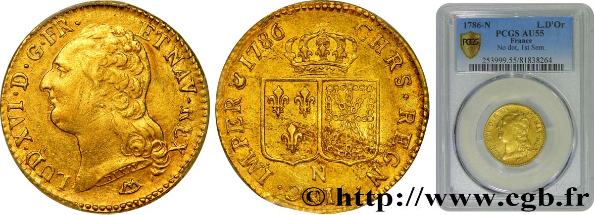 LOUIS XVI Louis d or aux écus accolés 1786 Montpellier VZ55