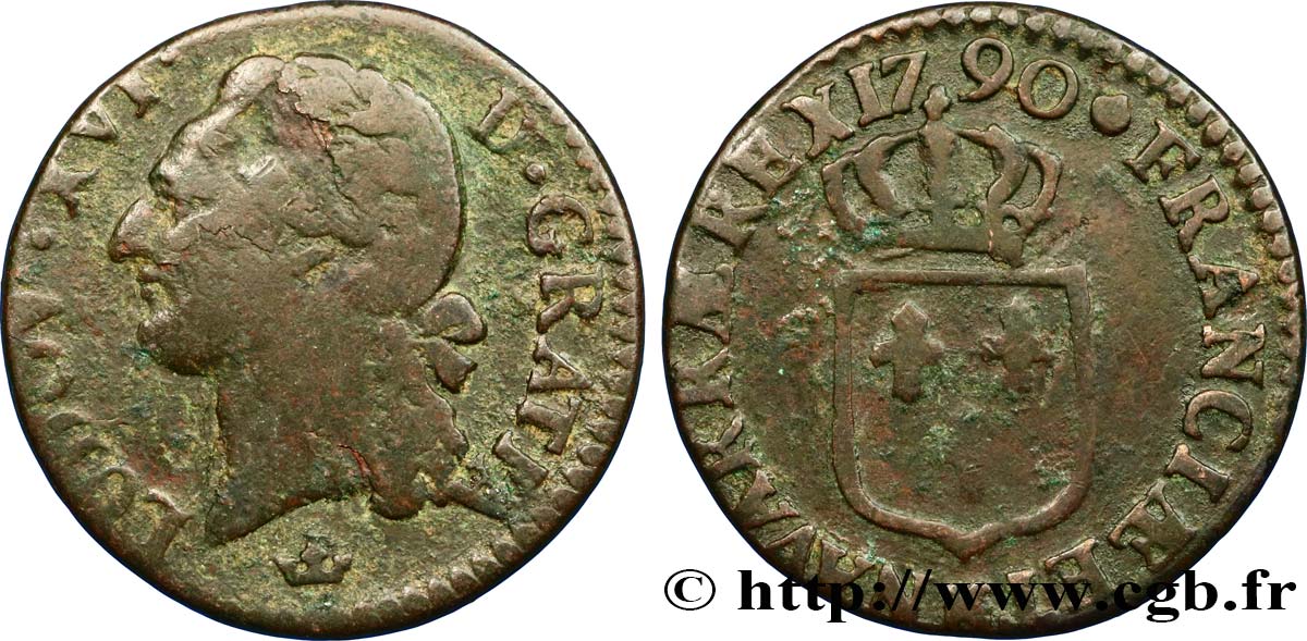 LOUIS XVI Demi-sol dit “à l écu” 1790 Toulouse B+/TB