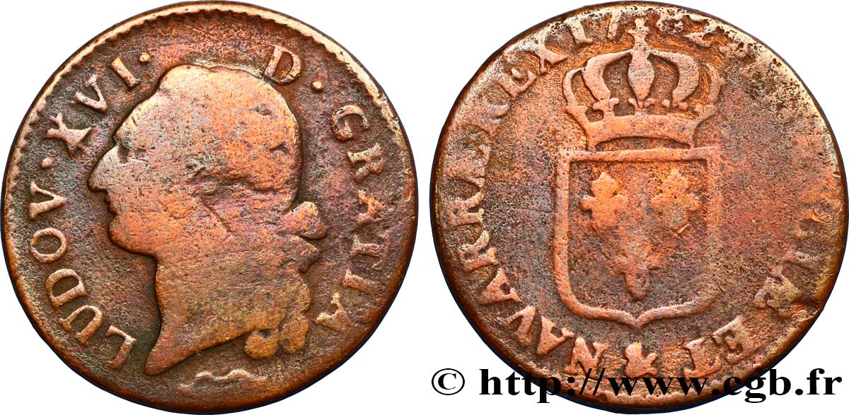 LOUIS XVI Sol dit &nbsp;à l&nbsp;écu&nbsp; 1782 Aix-en-Provence TB/B+