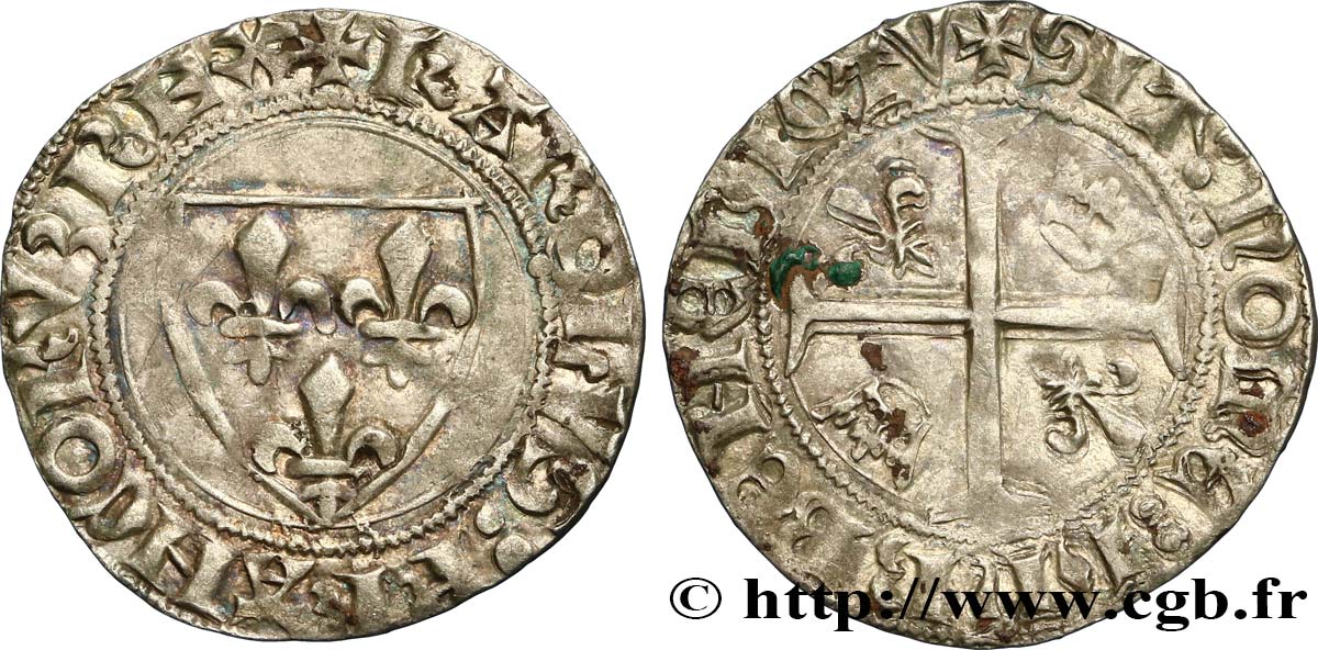 CHARLES VI LE FOU OU LE BIEN AIMÉ Blanc dit  guénar  n.d. Montpellier TTB