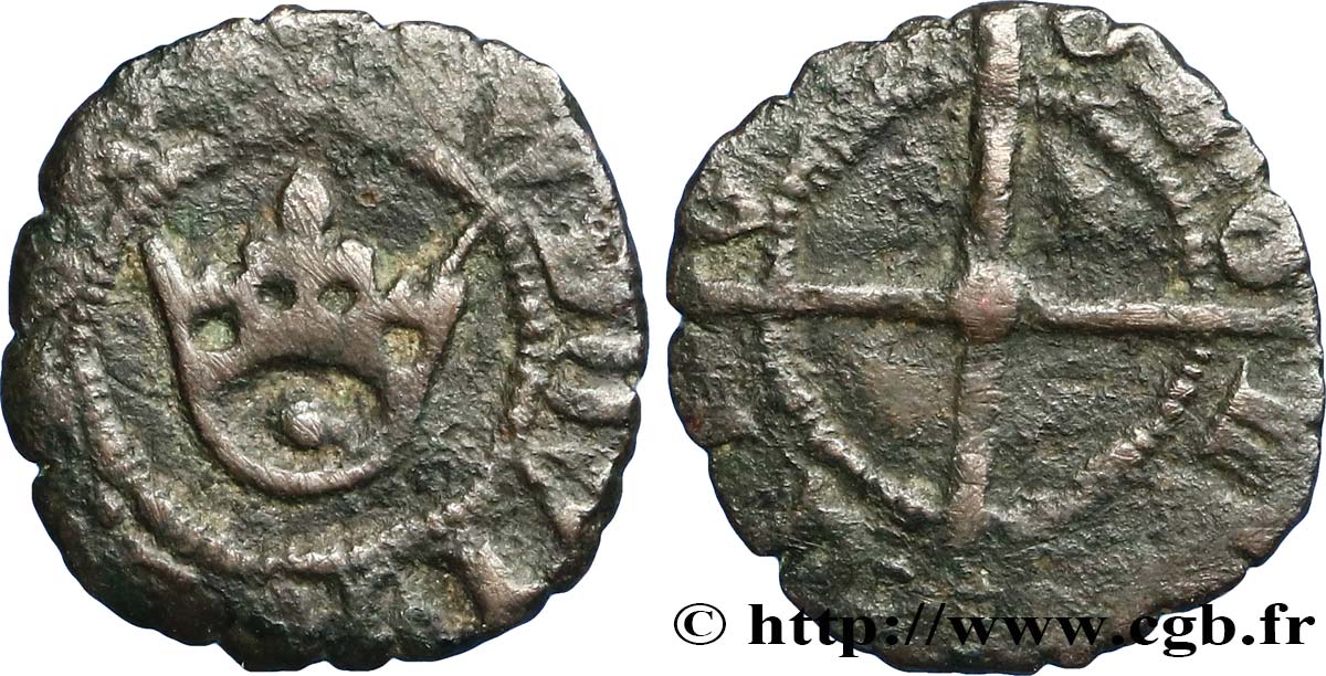 LOUIS XI LE PRUDENT Obole tournois, 2e type n.d. Atelier indéterminé B+