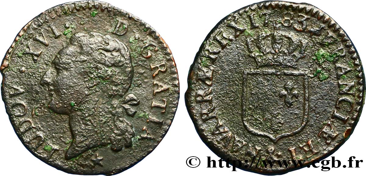 LOUIS XVI Demi-sol dit &nbsp;à l&nbsp;écu&nbsp; 1783 Aix-en-Provence TB