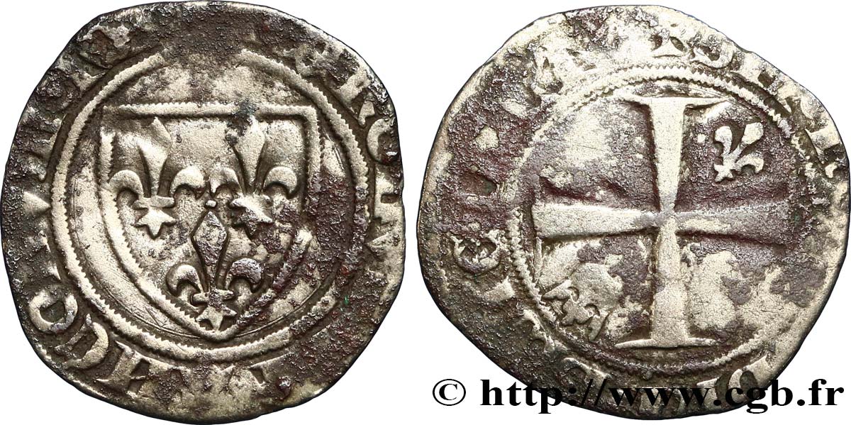 CHARLES VI LE FOU OU LE BIEN AIMÉ Demi-guénar n.d. Limoges TB
