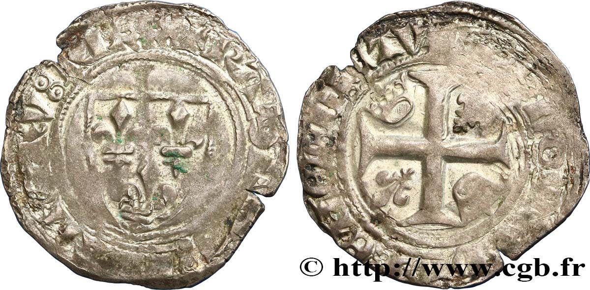 CHARLES VI LE FOU OU LE BIEN AIMÉ Blanc dit  guénar  n.d. s.l. TB+