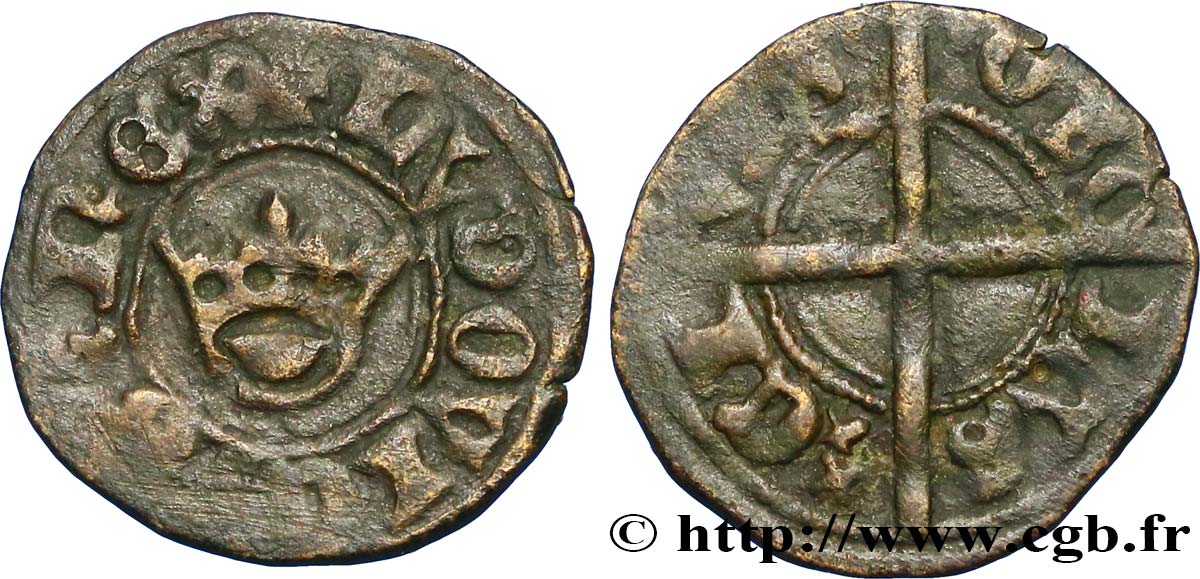 LOUIS XI LE PRUDENT Obole tournois, 2e type n.d. Atelier indéterminé TB