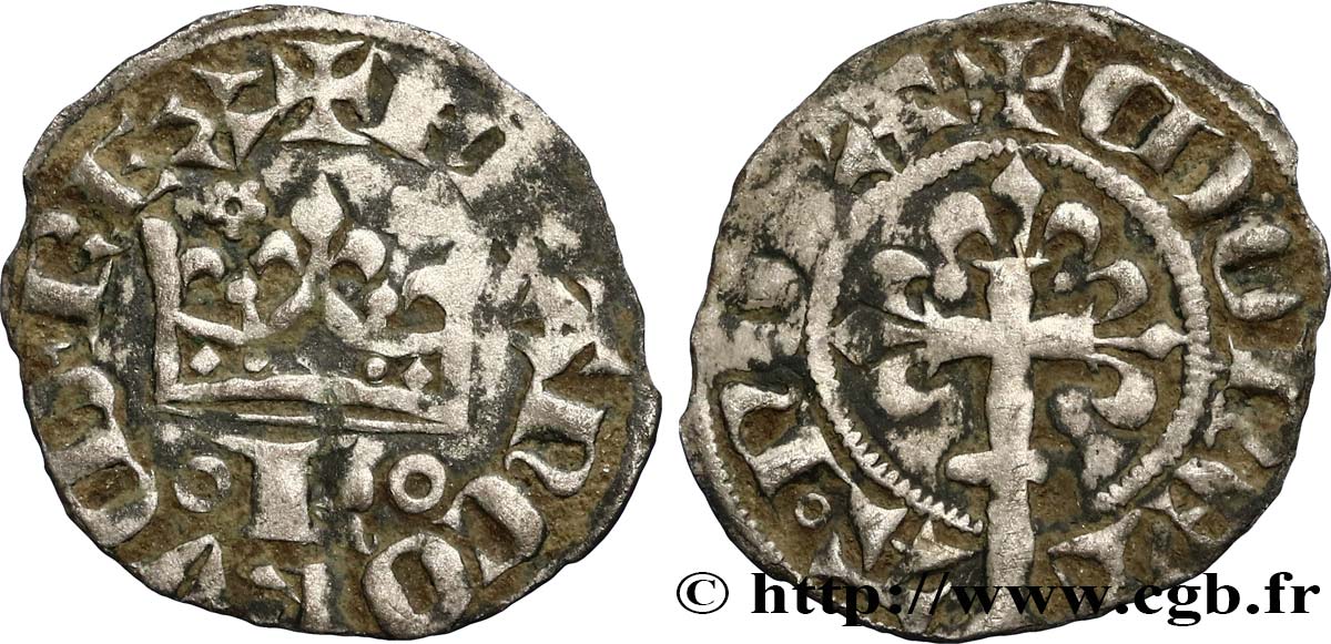 CHARLES IV  THE FAIR  Parisis simple n.d.  XF