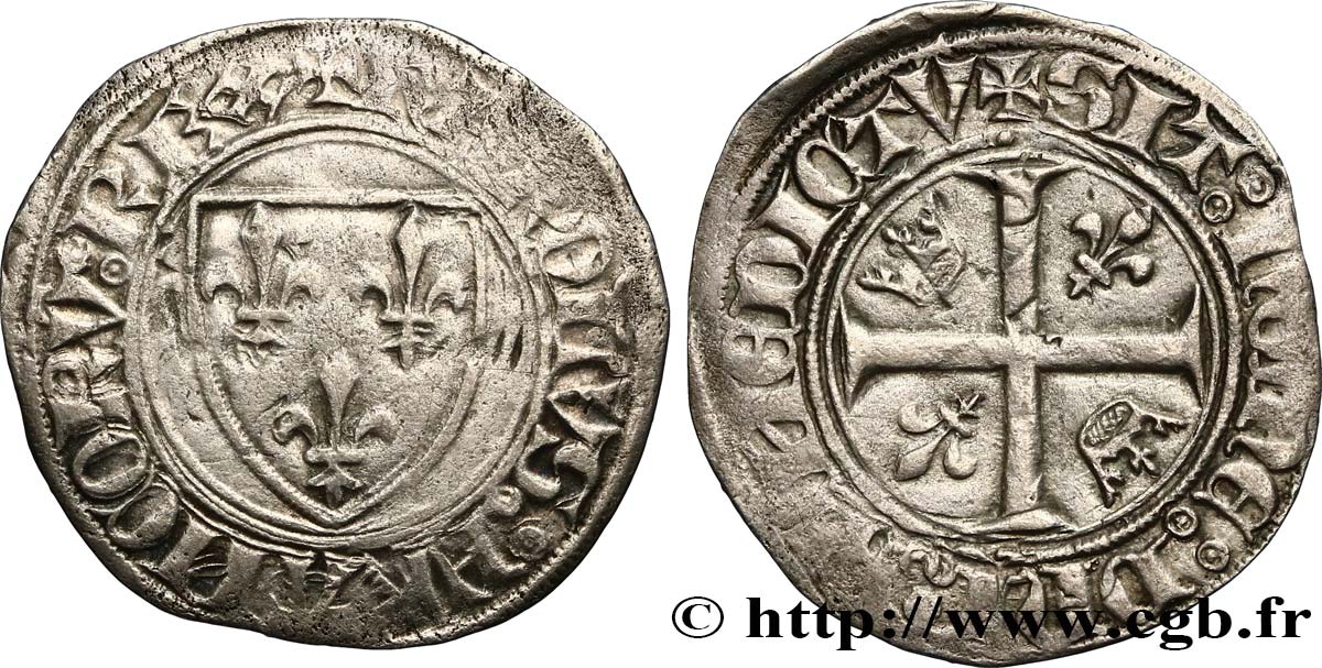 CHARLES VI LE FOU OU LE BIEN AIMÉ Blanc dit &nbsp;guénar&nbsp; n.d. s.l. TB+