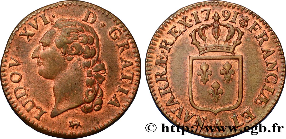 LOUIS XVI Sol dit  à l écu  1791 Paris TTB+/SUP