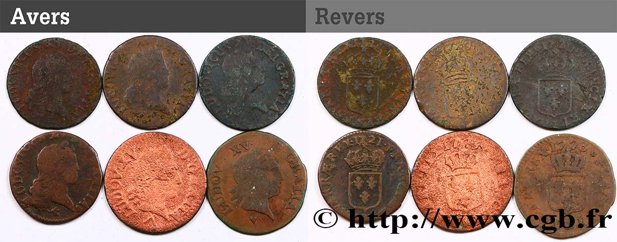 LOUIS XV DIT LE BIEN AIMÉ Lot de 6 liards de Louis XV n.d. s.l. B+