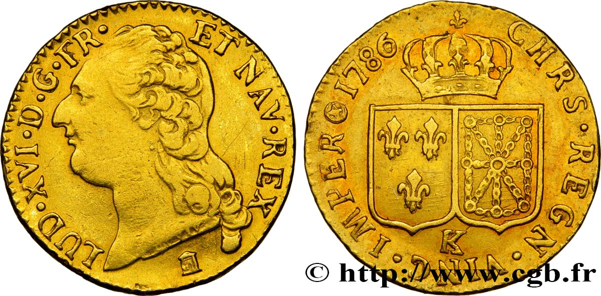 LOUIS XVI Louis d or aux écus accolés 1786 Bordeaux TTB/TTB+