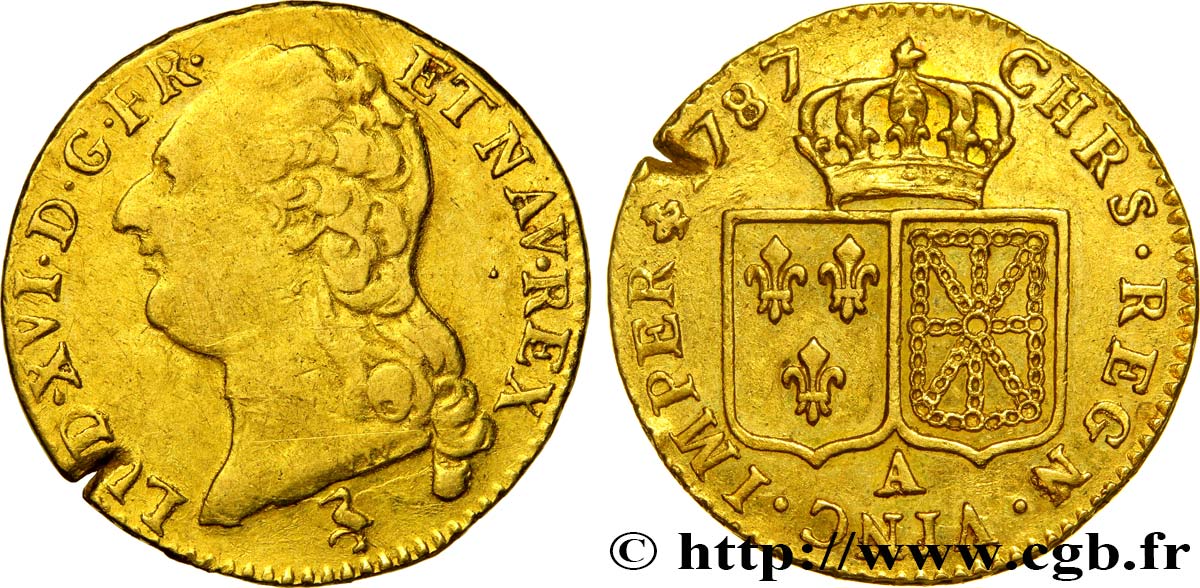 LOUIS XVI Louis d or aux écus accolés 1787 Paris TTB