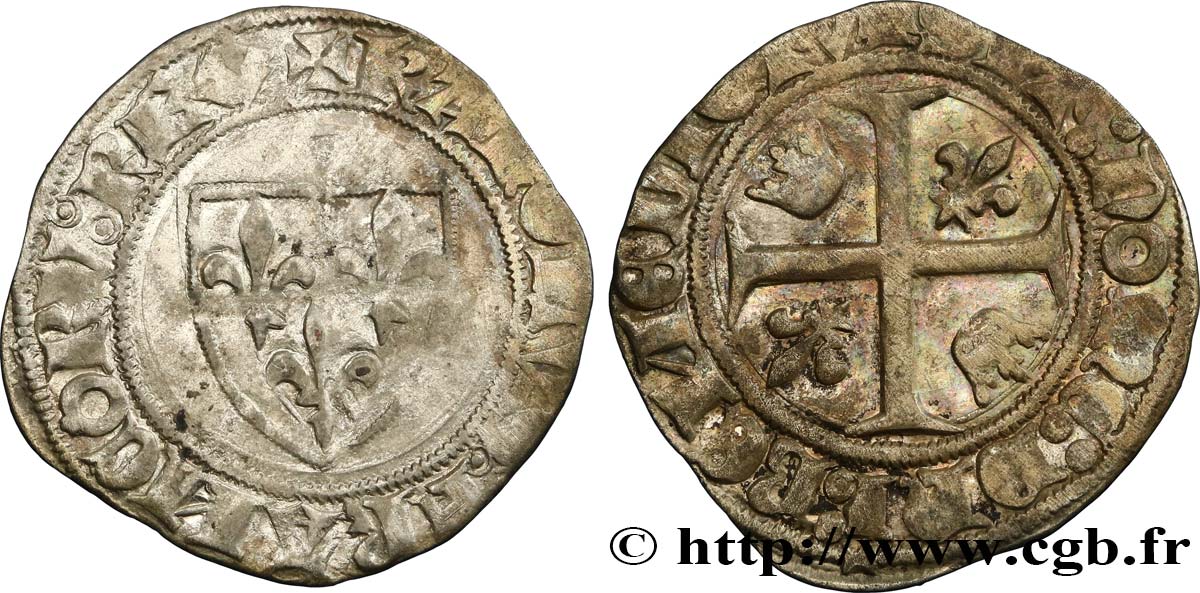 CHARLES VI LE FOU OU LE BIEN AIMÉ Blanc dit  guénar  n.d. s.l. TB+/TTB