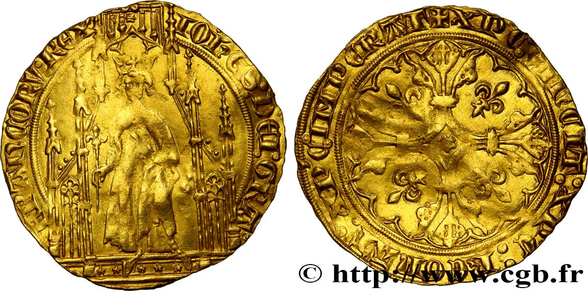 JOHN II  THE GOOD  Royal d or n.d.  XF/AU