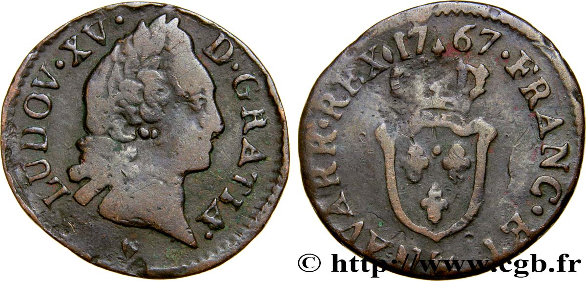 LOUIS XV DIT LE BIEN AIMÉ Liard d Aix 1767 Aix-en-Provence TB+