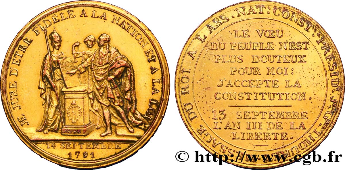 REVOLUTION COINAGE Monnaie de confiance, Monneron du Serment du roi 1791 Paris MBC+