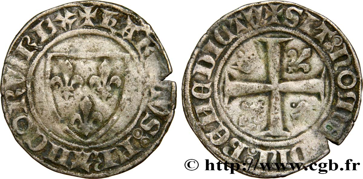 CHARLES VI LE FOU OU LE BIEN AIMÉ Blanc dit  guénar  n.d. s.l. TB+