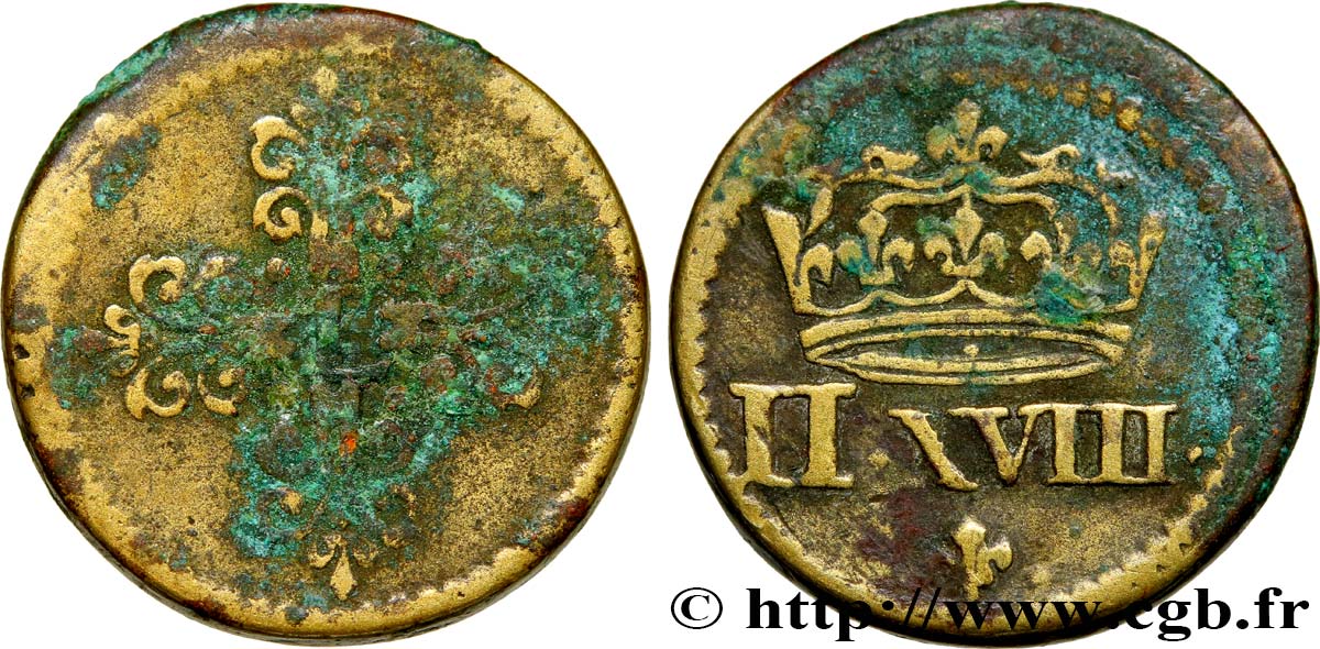LOUIS XIII  Poids monétaire pour le quart de franc de forme circulaire n.d.  BC