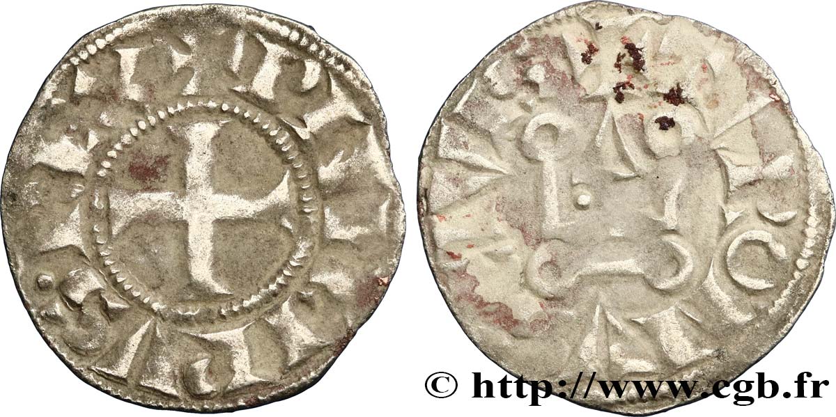 PHILIPPE III LE HARDI Denier tournois n.d. s.l. TB+/TB