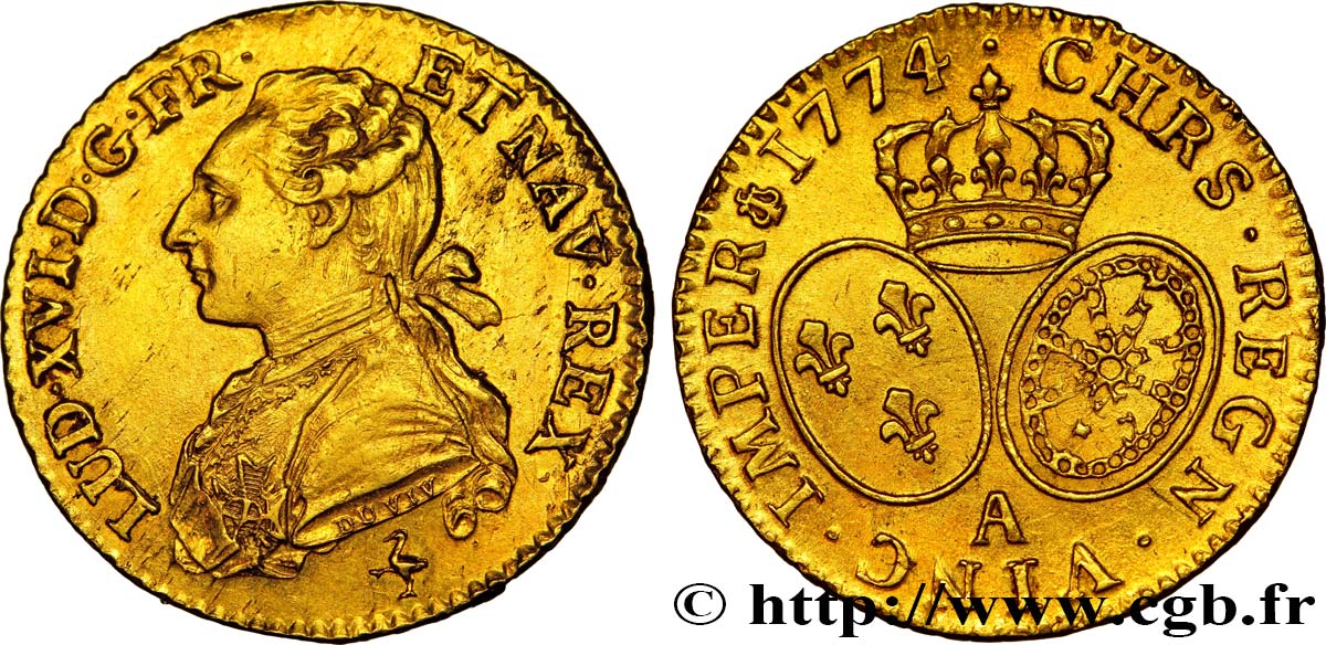 LOUIS XVI Louis d’or aux écus ovales 1774 Paris EBC/SC