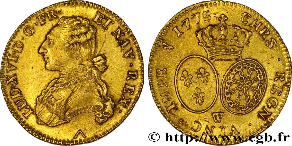 LOUIS XVI Double louis d’or aux écus ovales 1775 Lille AU/AU