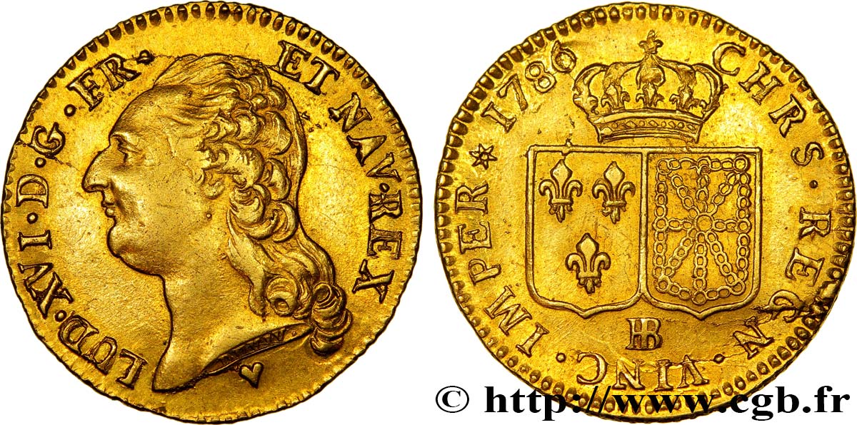 LOUIS XVI Louis d or aux écus accolés 1786 Strasbourg TTB+/SUP
