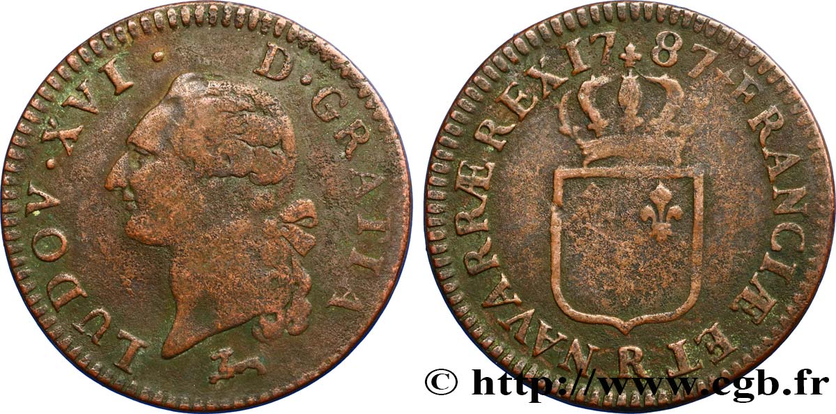 LOUIS XVI Sol dit  à l écu  1787 Orléans TB