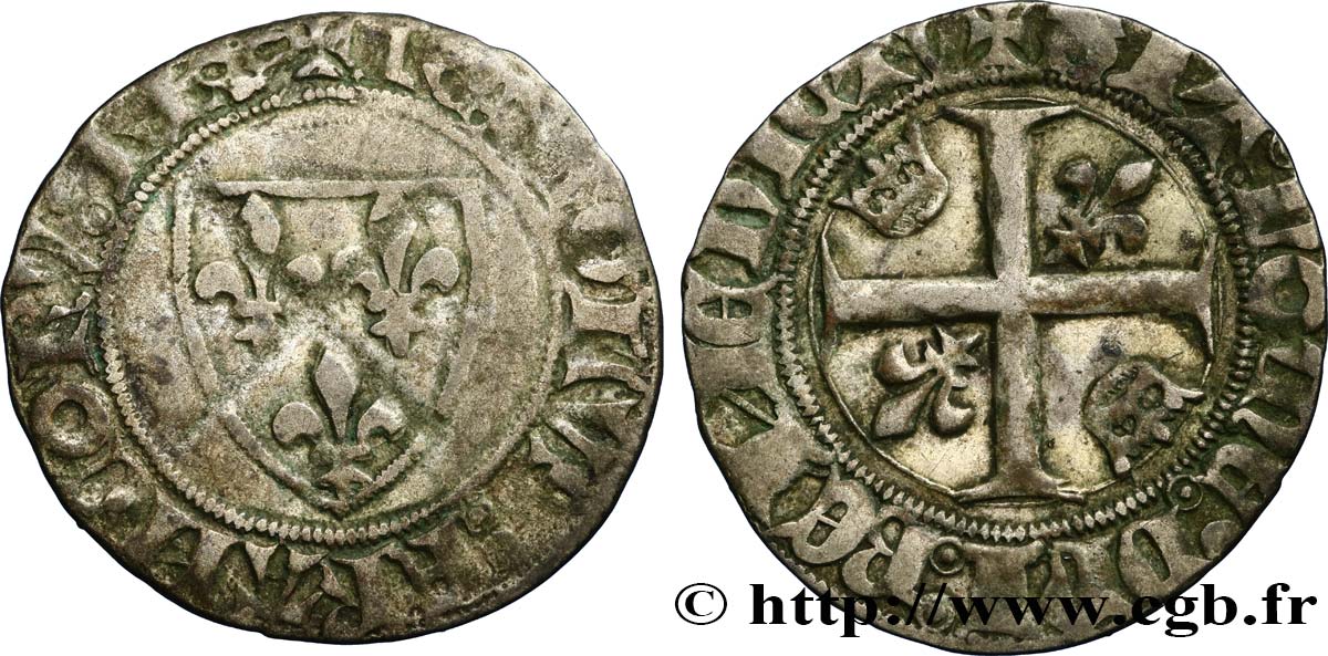 CHARLES VI LE FOU OU LE BIEN AIMÉ Blanc dit &nbsp;guénar&nbsp; n.d. s.l. TB/TTB