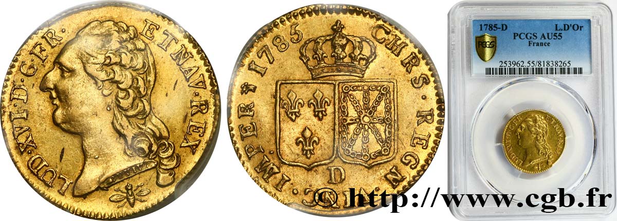 LOUIS XVI Louis d or dit  aux écus accolés  1785 Lyon SPL55