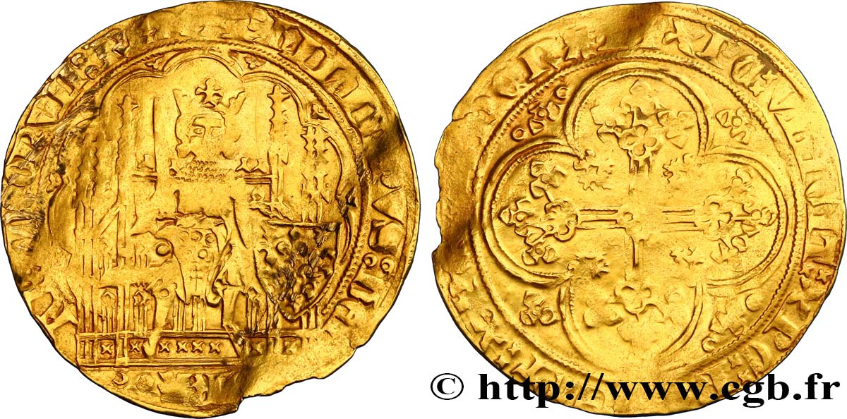 PHILIPPE VI DE VALOIS Écu d&nbsp;or à la chaise n.d.  TB