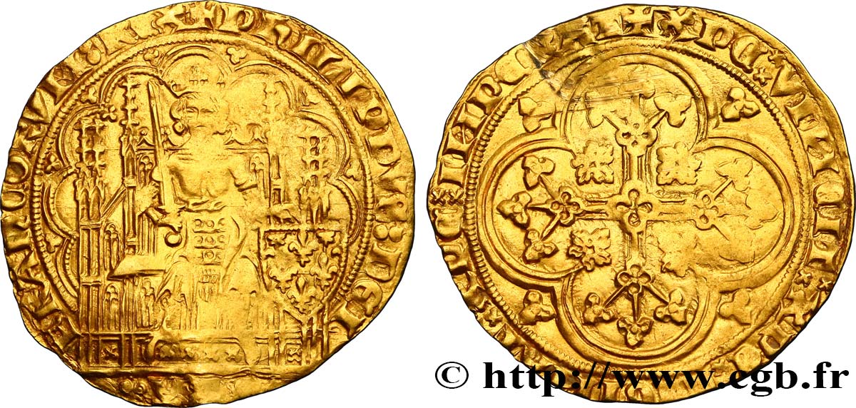 PHILIPPE VI DE VALOIS Écu d&nbsp;or à la chaise n.d.  TB+