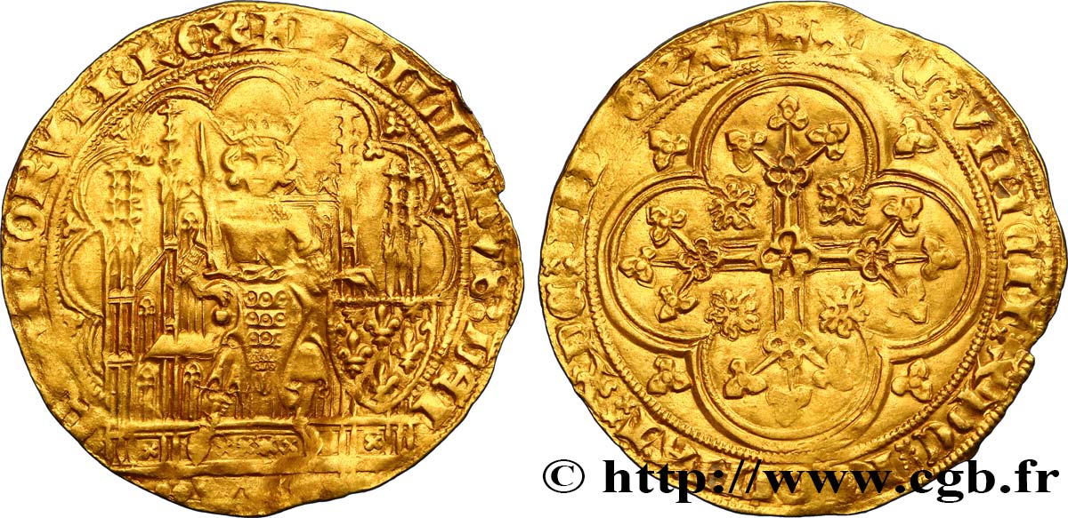 PHILIPPE VI DE VALOIS Écu d&nbsp;or à la chaise n.d.  TB+