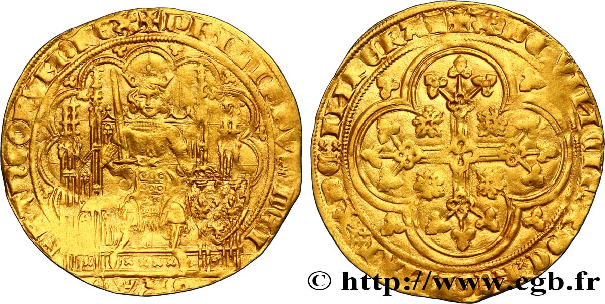 PHILIPPE VI DE VALOIS Écu d or à la chaise n.d.  TB+