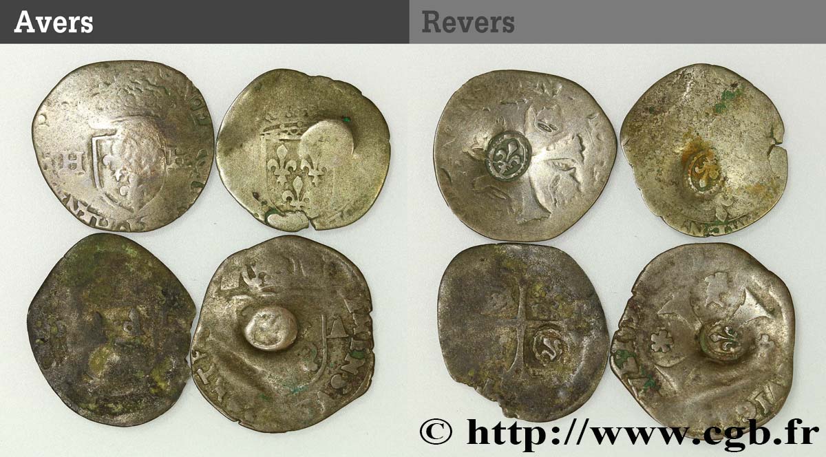 HENRI IV LE GRAND Lot de 4 douzains  n.d. s.l. B