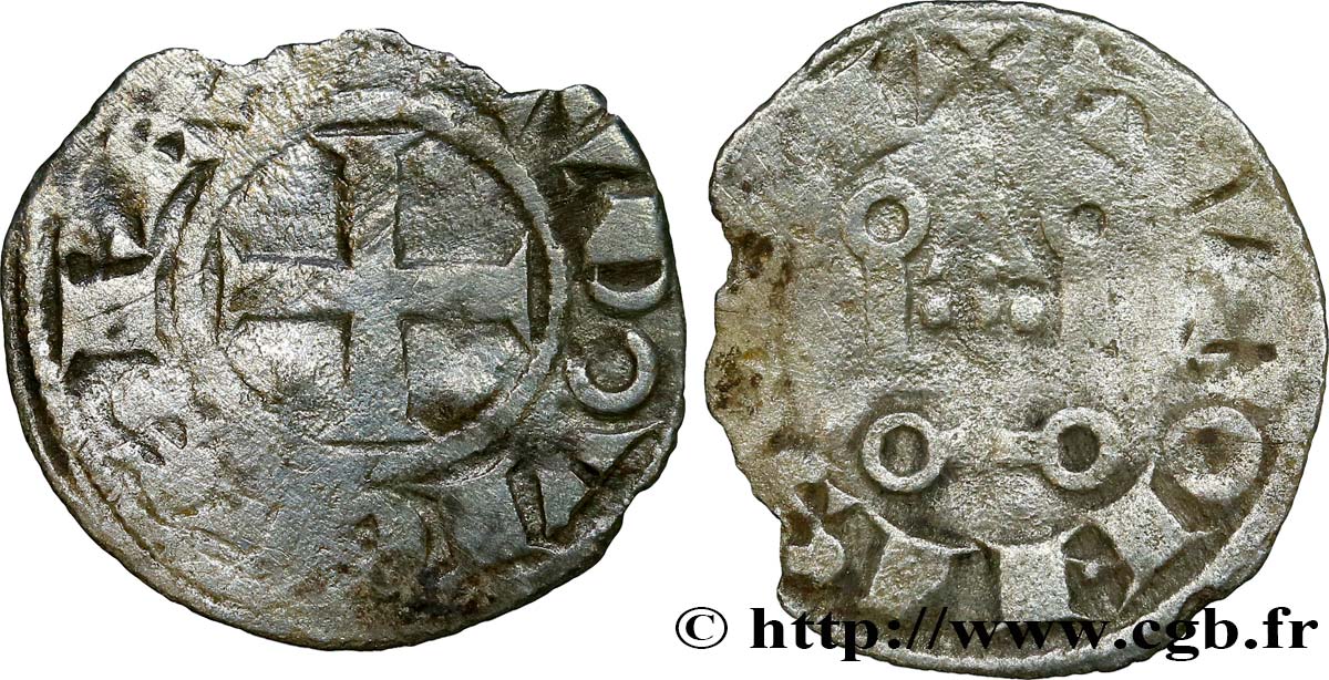 LOUIS VIII LE LION ET PREMIÈRE PARTIE DU RÈGNE DE LOUIS IX Denier tournois c.1223-1245  B+