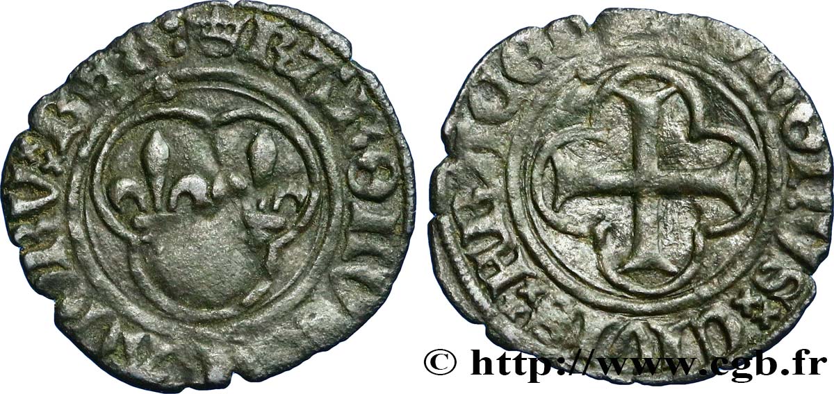 CHARLES VIII Denier tournois n.d. Paris TB