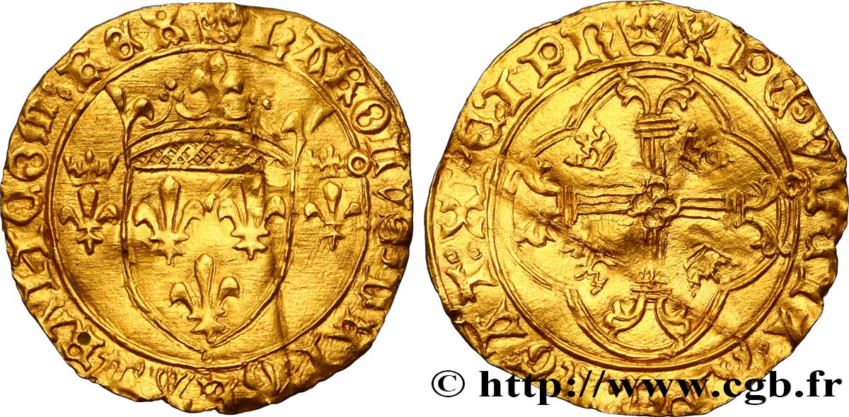CHARLES VII LE VICTORIEUX Écu d&nbsp;or à la couronne ou écu neuf n.d. Toulouse TB