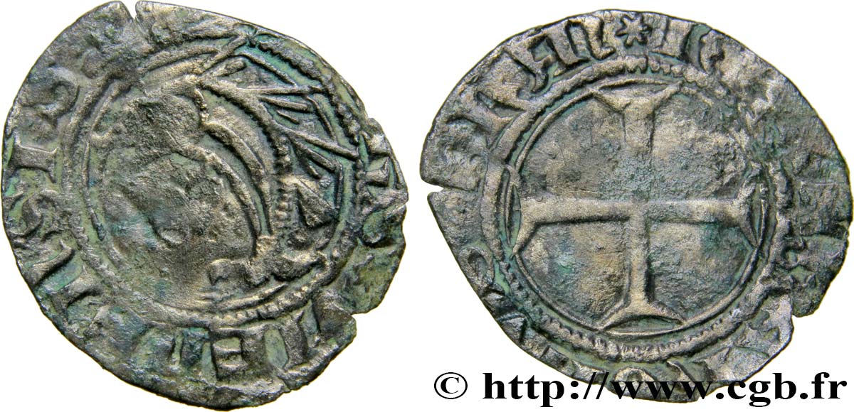 CHARLES VIII Liard du Dauphiné n.d. Crémieu TB