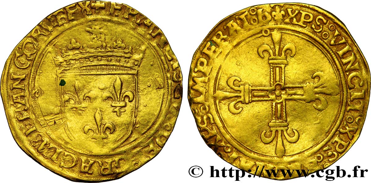 FRANÇOIS IER LE RESTAURATEUR DES LETTRES Écu d or au soleil, 1er type 23/01/1515 Bourges TB+/TTB