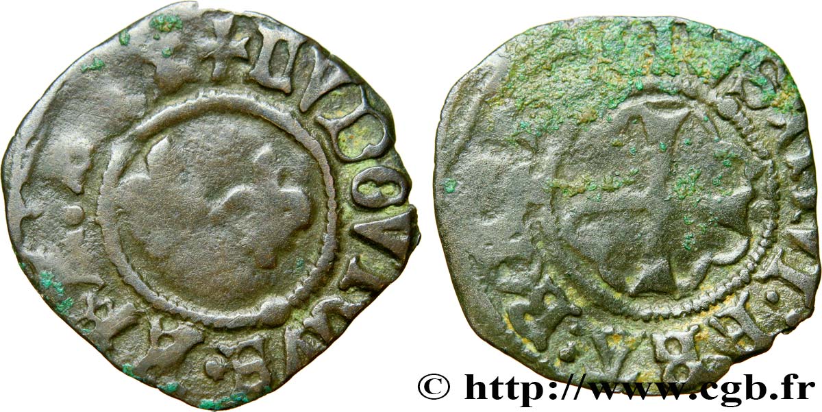 LOUIS XI LE PRUDENT Denier tournois  31/12/1461 Poitiers TB+