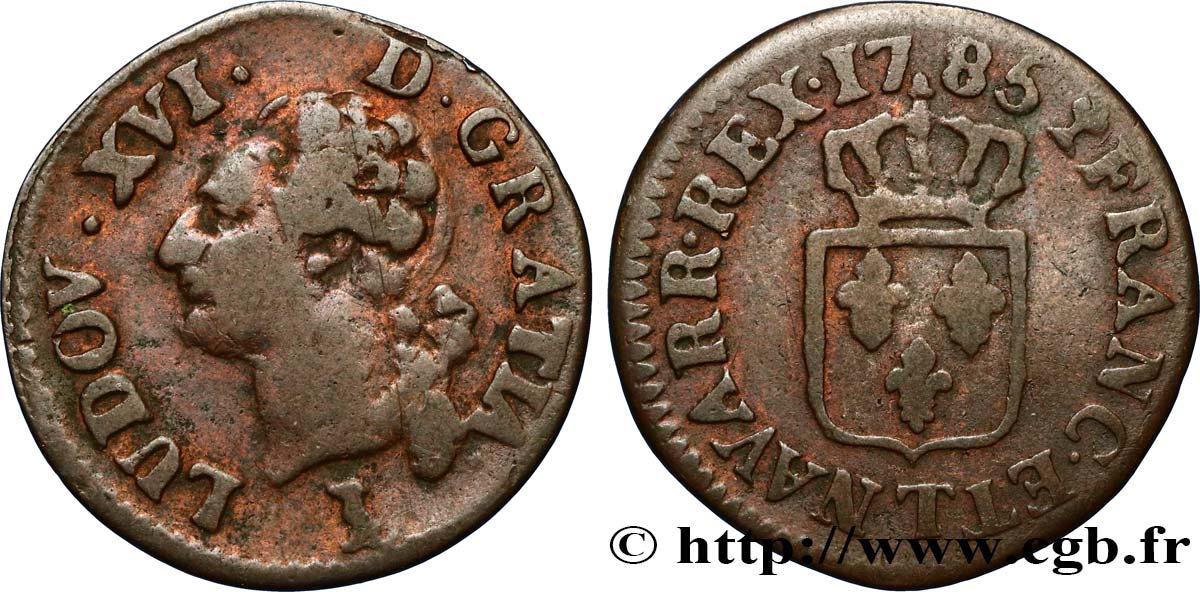 LOUIS XVI Liard dit &nbsp;à l&nbsp;écu&nbsp; 1785 Nantes TB+