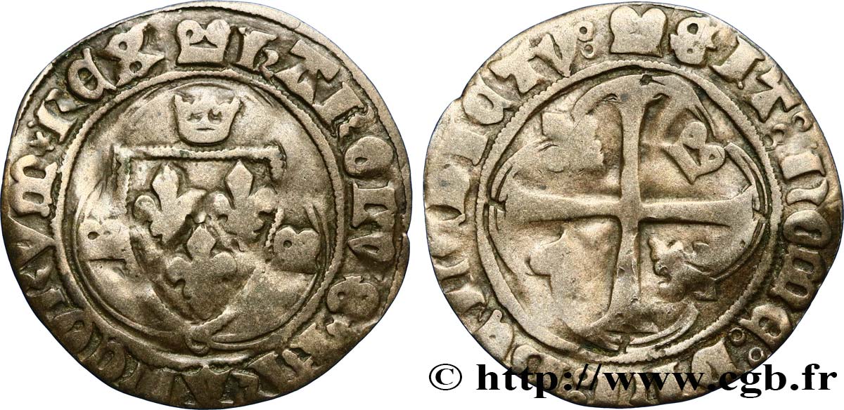 CHARLES VII LE VICTORIEUX Blanc au briquet, 3e type n.d. Dijon TB+/TB