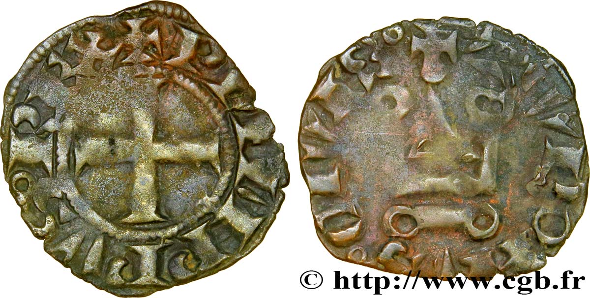 PHILIPPE VI DE VALOIS Denier tournois n.d.  TB+