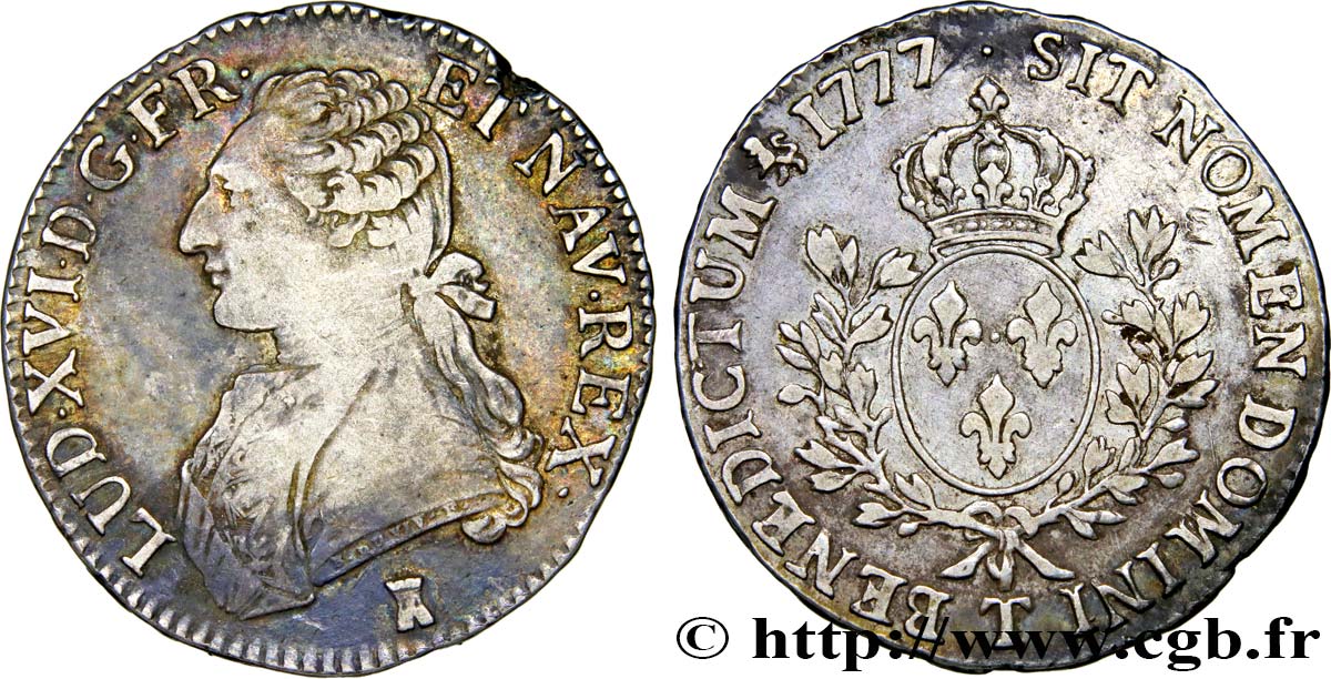 LOUIS XVI Écu aux branches d olivier 1777 Nantes SS