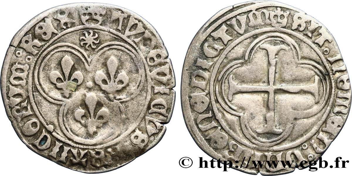 LOUIS XI LE PRUDENT Blanc au soleil 2/11/1475 Troyes TB+