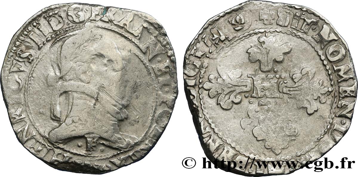 HENRY III Franc au col plat 1579 Angers BC