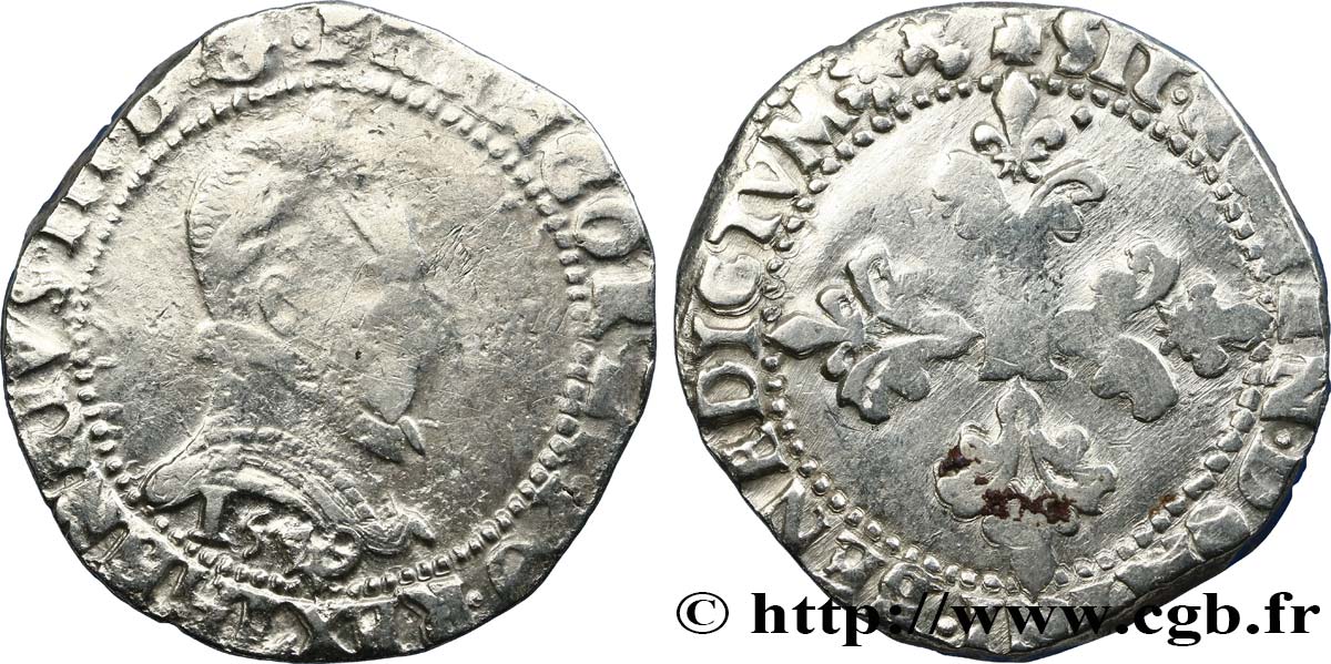 HENRY III Franc au col plat 1579 Bayonne BC