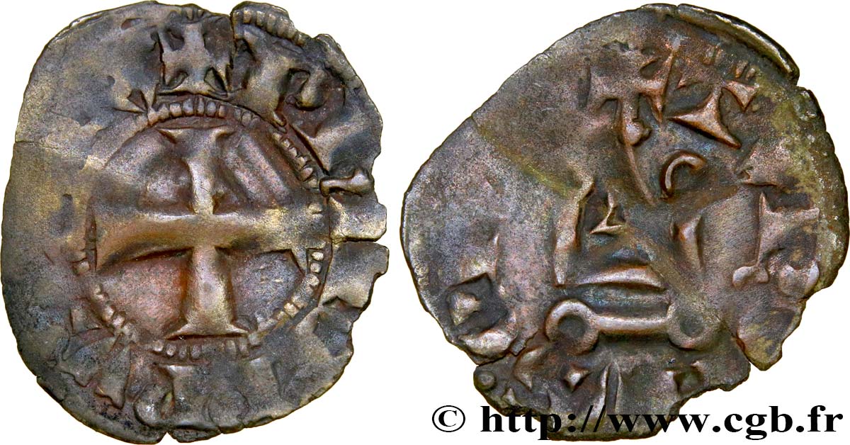 PHILIPPE VI DE VALOIS Denier tournois n.d.  TB